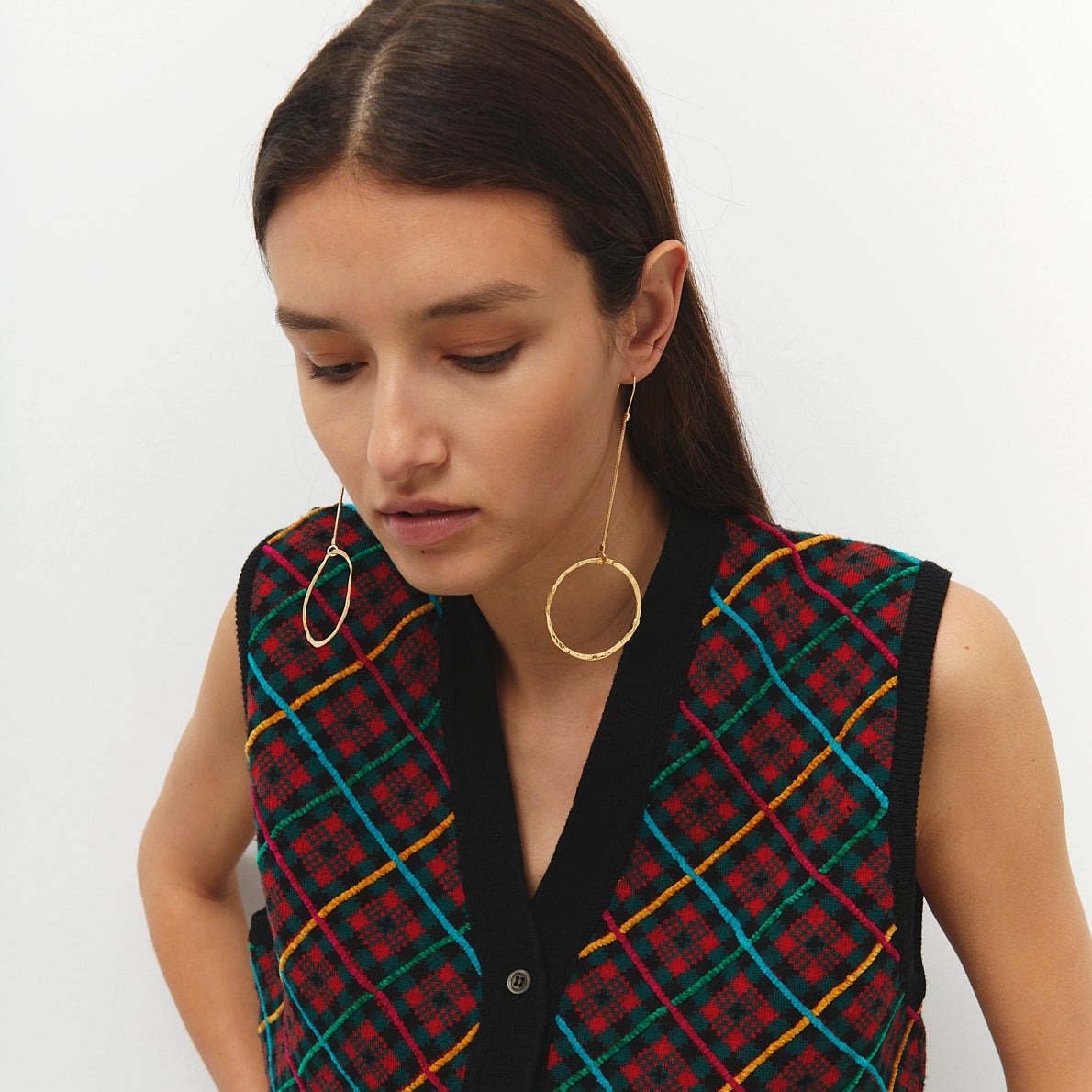 pendientes aro redondo dorados fiesta